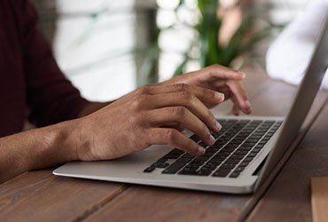 person using macbook